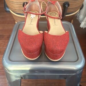 Jeffery Campbell Suebee Red Tweed Platform MaryJane